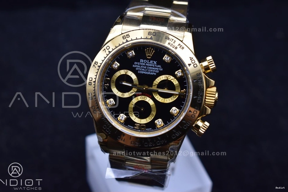 116508 Daytona Edition QF Black on Bracelet 1:1 Best Dial YG SH4130 Diamonds V2 0126